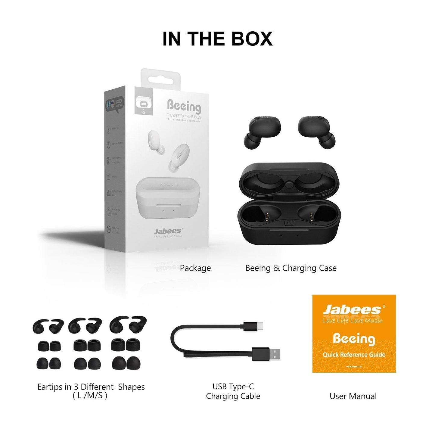 Beeing - Wireless Earbuds with QI-Enabled Wireless charging case